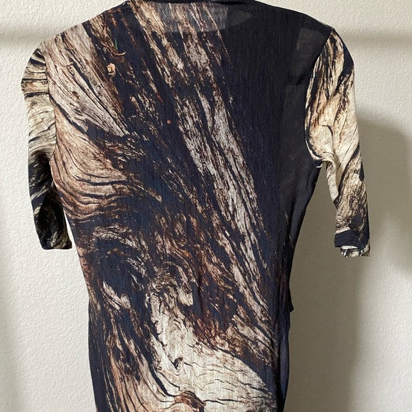 Helmut Lang Drift Drape Ruched Brown Dress S - Picture 8 of 10